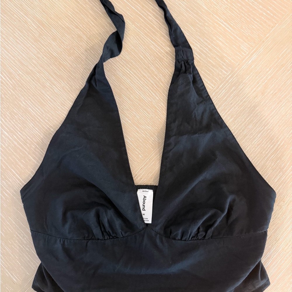 Abound Black Halter Tank Top